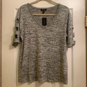 NWT Thalia Sodi marled short sleeve blouse